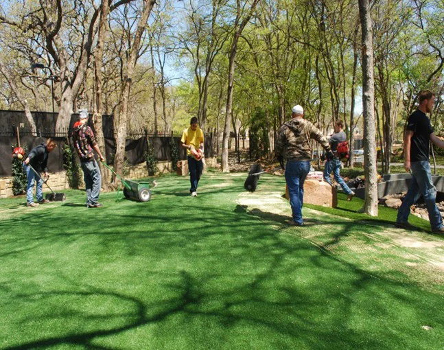 Huntsville artificial grass installation - base layer